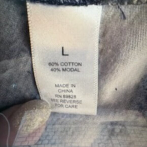 LOGO by Lori Goldstein Sz Large Tie-Dye Stripe Knit Top w/ Cinched Tie Ink - Picture 3 of 6